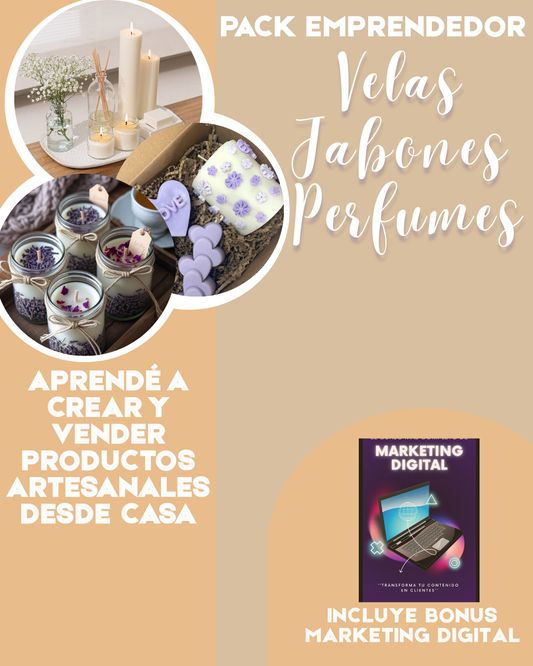 Pack emprendedor: ''Aprende a Crear Velas, Perfumes y Jabones desde Cero''